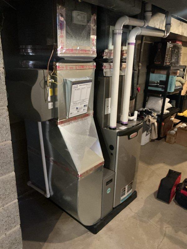 Completed scheduled furnace maintenance service under membership agreement. Performed comprehensive tune-up on the 0-year-old furnace system, ensuring optimal operation for the upcoming heating season. All maintenance tasks completed according to manufacturer specifications with system functioning properly at 66°F.