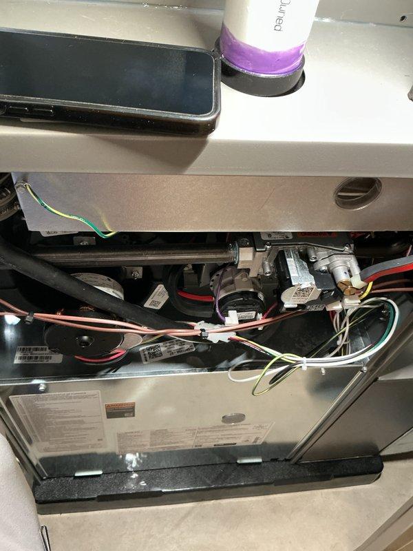 Performed scheduled AHM service on residential HVAC system. Conducted thorough inspection of furnace interior components including electrical connections, wiring integrity, and control systems. Visual assessment of mechanical room revealed proper installation of equipment with no immediate concerns noted.