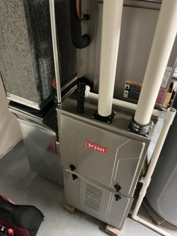 Performed annual heating maintenance on 10-year-old Bryant furnace located in basement. Conducted comprehensive system inspection including heat exchanger, ignition assembly, and safety controls. Cleaned and tested components, verified proper operation of thermostat and confirmed system is operating within manufacturer specifications with no immediate concerns noted.
