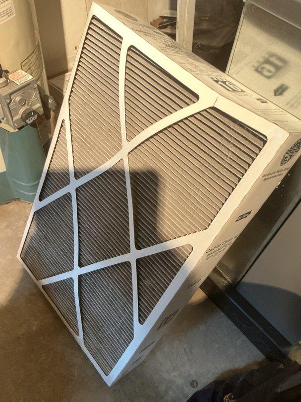 Performed routine maintenance on 5-year-old furnace system per maintenance agreement. Inspected and replaced dirty air filter to improve airflow efficiency. Conducted electrical testing with clamp meter showing 3.30A draw, confirming system is operating within normal parameters. System is functioning properly with no issues requiring further attention.