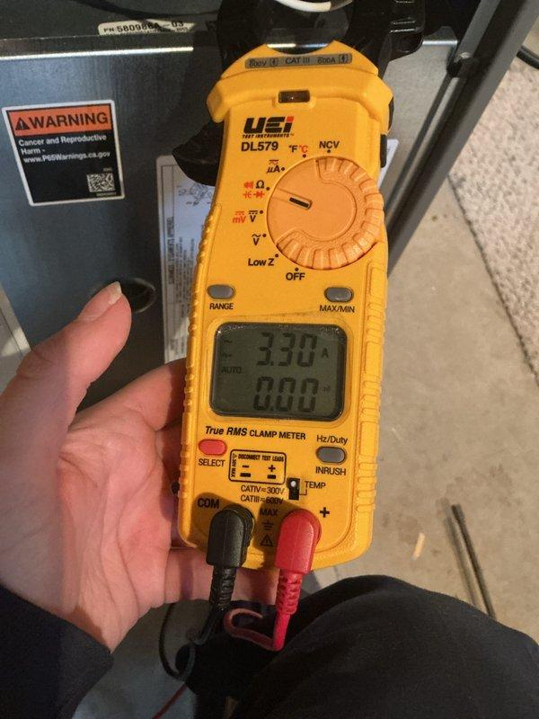 Performed routine maintenance on 5-year-old furnace system per maintenance agreement. Inspected and replaced dirty air filter to improve airflow efficiency. Conducted electrical testing with clamp meter showing 3.30A draw, confirming system is operating within normal parameters. System is functioning properly with no issues requiring further attention.