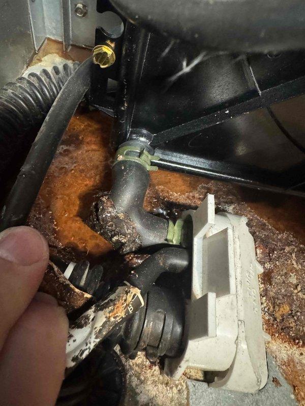 Responded to service call for a non-operational furnace over 25 years old. Upon inspection, discovered severe corrosion and rust damage on critical components, particularly affecting the base and connection points. Examination of the control wiring revealed disorganized electrical connections with potential moisture exposure concerns. Given the extensive deterioration and age of the system, recommended replacement rather than repair.