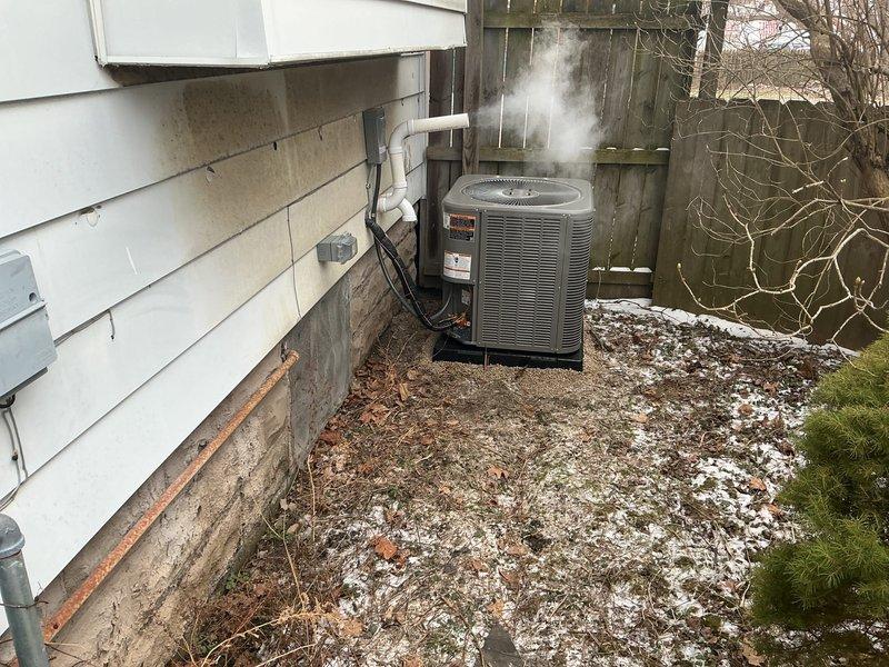 Completed installation of a complete HVAC system including a 70,000 BTU furnace, 2.5-ton air conditioning unit, and tankless water heater. System was properly leveled with pea gravel where needed, with all components reconnected and tested for optimal performance.