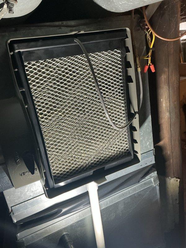 Performed routine maintenance on 4-year-old forced air furnace. Inspected electrical control board connections and wiring integrity. Noted and documented moderate rust formation on unit base plate indicating possible moisture exposure. Replaced dirty air filter with significant dust accumulation to improve system efficiency and airflow.
