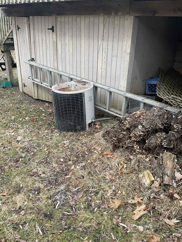 Conducted comprehensive assessment of existing HVAC system including indoor furnace unit with connected PVC ventilation/drainage pipes and outdoor AC condenser. System appears to be aging with visible wear on the outdoor unit (rust/dirt accumulation on top surface). Recommendation provided for complete system replacement based on current condition and efficiency concerns. Quote prepared under reference #126393-01 following home show appointment request.