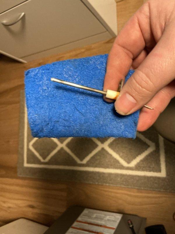 Performed routine maintenance on forced air furnace reporting no heat. Inspected and cleaned flame sensor with abrasive pad to remove corrosion buildup that was causing system failure. System now functioning properly with restored heating operation.