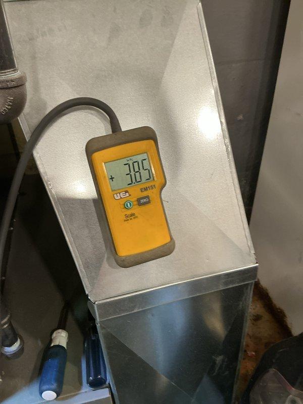 # HVAC Maintenance - AHM Service Report

Completed annual heating maintenance on air handler unit. Performed comprehensive system inspection and diagnostics using calibrated testing equipment. Measured and recorded critical operating parameters including temperature differentials across heat exchanger, verifying proper heating output at 38.5°F rise. Conducted electrical diagnostics with digital multimeter to verify proper voltage, amperage, and system controls operation. Inspected all accessible components including blower assembly, ductwork connections, and electrical connections. All measurements fell within manufacturer specifications. System operating normally with no deficiencies noted. Unit left in proper working condition.