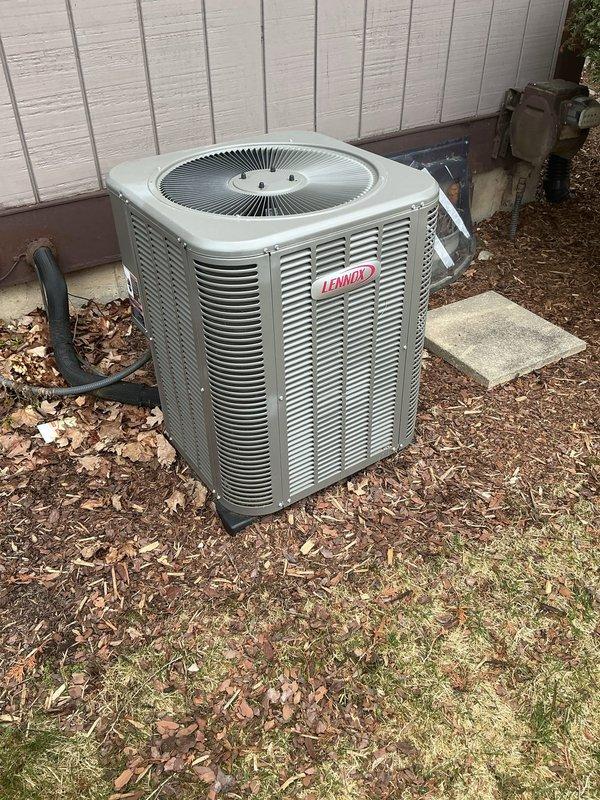 # HVAC Maintenance - ACM Service Report

Completed routine Air Conditioning Maintenance (ACM) on Lennox outdoor condensing unit. Performed comprehensive system inspection including visual assessment of electrical components, capacitor, contactor, and wiring connections. All electrical connections verified secure with proper wire routing observed. Capacitor examined and found in good operating condition with no signs of bulging or deterioration. Contactor terminals inspected and confirmed clean with no pitting or damage. Refrigerant lines and condensate drain checked for proper installation and functionality. Unit exterior panels and housing inspected with no structural concerns noted. System operational with no deficiencies identified during maintenance visit.