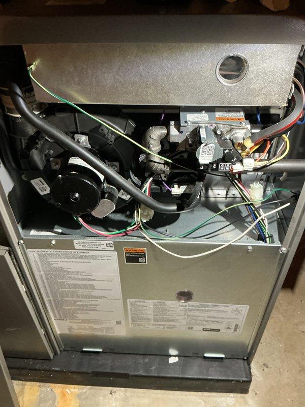 Completed annual maintenance tune-up on Lennox gas furnace system. Performed comprehensive inspection of all internal components including gas valve assembly, electrical connections, blower assembly, and heat exchanger. Verified proper operation of all safety controls, cleaned burner assembly, checked and documented system specifications, and confirmed unit operating within manufacturer parameters with no issues found.