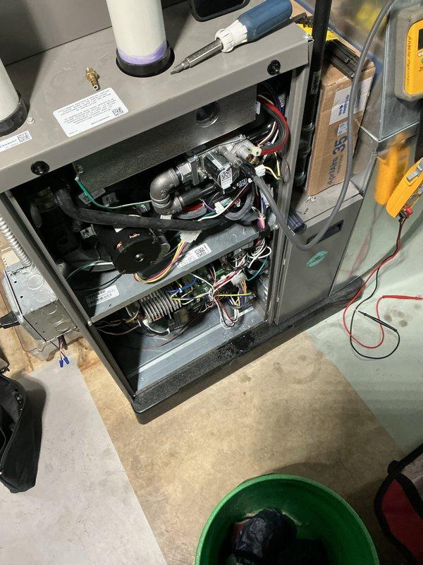 Completed comprehensive furnace tune-up and preventative maintenance on residential heating system. Performed full system diagnostics including temperature differential measurements across supply ductwork, visual inspection of blower assembly and heat exchanger, verification of electrical connections and wire integrity, and assessment of all mechanical components. All equipment found operating within normal parameters with no deficiencies noted; system ready for continued reliable operation.