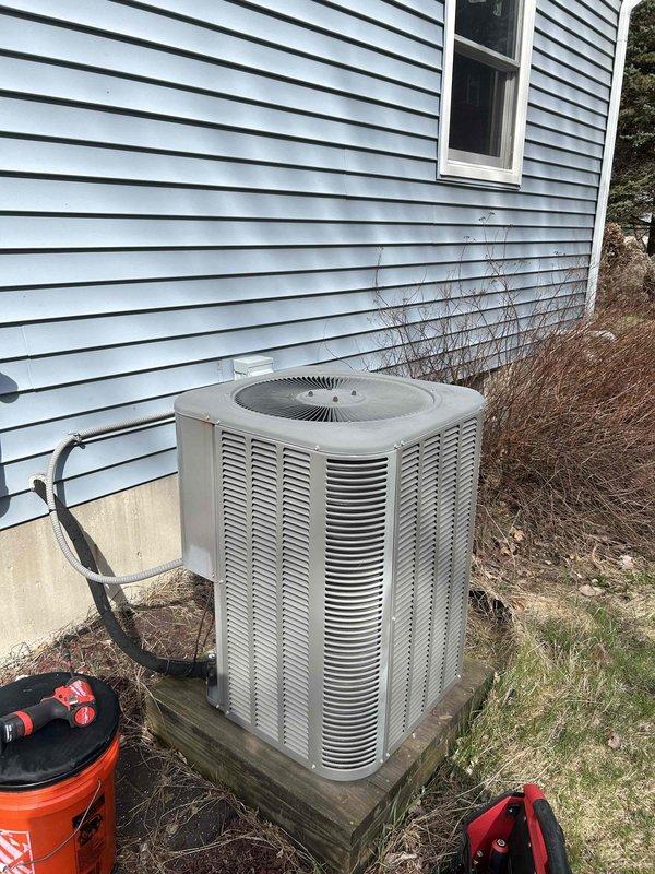 Responded to service call for Lennox thermostat displaying outdoor sensor error message. Upon arrival, confirmed system was operating in heating mode and maintaining setpoint of 68°F, but thermostat display indicated outdoor temperature sensor malfunction. Inspected outdoor condenser unit and associated wiring connections, verified refrigerant lines and electrical connections were secure. Diagnosed faulty outdoor ambient temperature sensor preventing proper communication with thermostat control board. No parts replaced or repairs performed during this diagnostic visit.