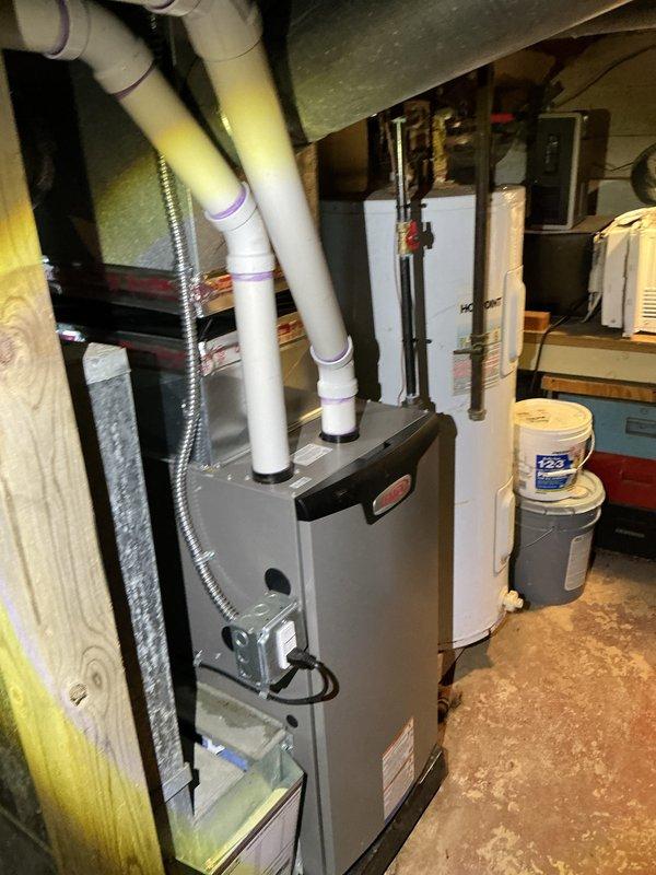 Completed scheduled Air Handler Maintenance (AHM) on residential HVAC system. Performed comprehensive inspection of furnace unit, blower assembly, and internal components including electrical connections, condensate drainage system, and heat exchanger. Verified all mechanical and electrical systems operating within normal parameters, confirmed proper airflow through ductwork, and ensured condensate lines are clear and draining properly.