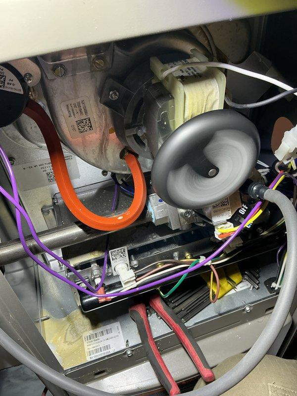 Completed scheduled Air Care Heating maintenance on Lennox furnace unit. Performed comprehensive system inspection including visual examination of external cabinet, internal blower motor assembly, electrical connections, and gas train components. Verified proper operation of all mechanical and electrical systems, checked wire harnesses and control board connections, and confirmed blower motor function. Unit operating within manufacturer specifications with no issues identified.