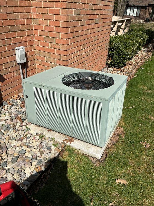 Completed annual HVAC maintenance inspection on residential heating and cooling system. Performed comprehensive evaluation of outdoor condensing unit and indoor furnace assembly, checking all mechanical and electrical components for proper operation. Replaced air filters and humidifier pads, cleared humidifier drain line to ensure proper moisture management and prevent overflow issues during heating season operation.