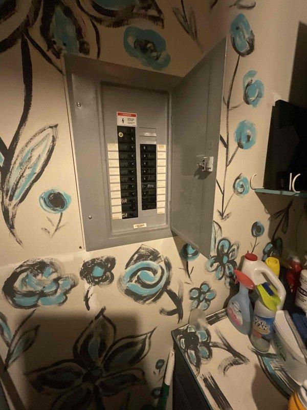 Provided comprehensive replacement estimate for 20-year-old residential HVAC system including outdoor air conditioning condenser unit located on concrete pad in backyard and basement furnace equipment utilizing natural gas fuel. Assessed existing equipment condition, photographed current installation showing weathered outdoor condenser with protective grilles and electrical disconnect, documented electrical panel location in decorated utility space, and reviewed system specifications to develop complete replacement proposal for aging equipment no longer operating efficiently.