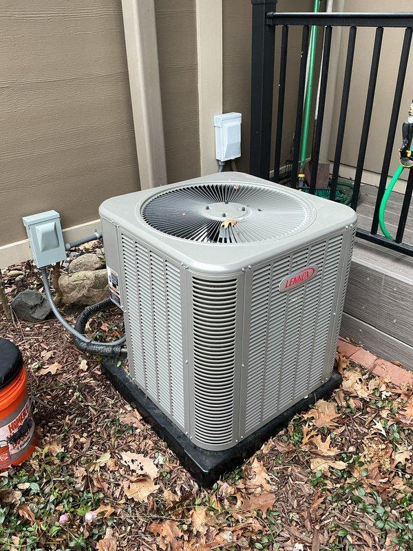 Completed routine Air Care Maintenance on residential split system air conditioning unit. Inspected outdoor condenser unit and indoor evaporator coil, verified proper operation of all components, checked refrigerant lines and connections for integrity, and confirmed system is operating within manufacturer specifications. Unit exterior and surrounding area showed normal seasonal debris accumulation; all mechanical components functioning properly with no deficiencies noted.