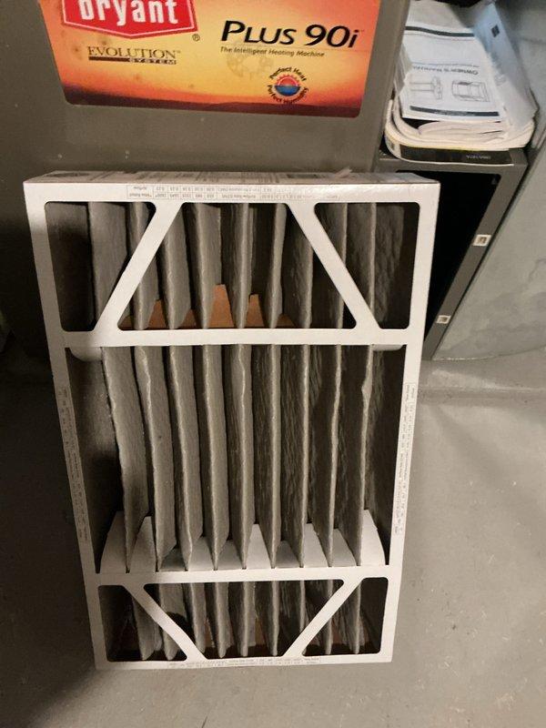 Completed annual AC maintenance checkup on Bryant Evolution System with Plus 90i furnace as part of membership program. Performed comprehensive inspection of air handler, condenser unit, and ductwork. Evaluated and documented existing air filter condition, which showed normal dust accumulation. Inspected refrigerant lines, electrical connections, and thermostat operation. Verified proper airflow through supply plenum and ductwork. All components found operating within normal parameters with no deficiencies noted. System running efficiently with no repairs required at this time.