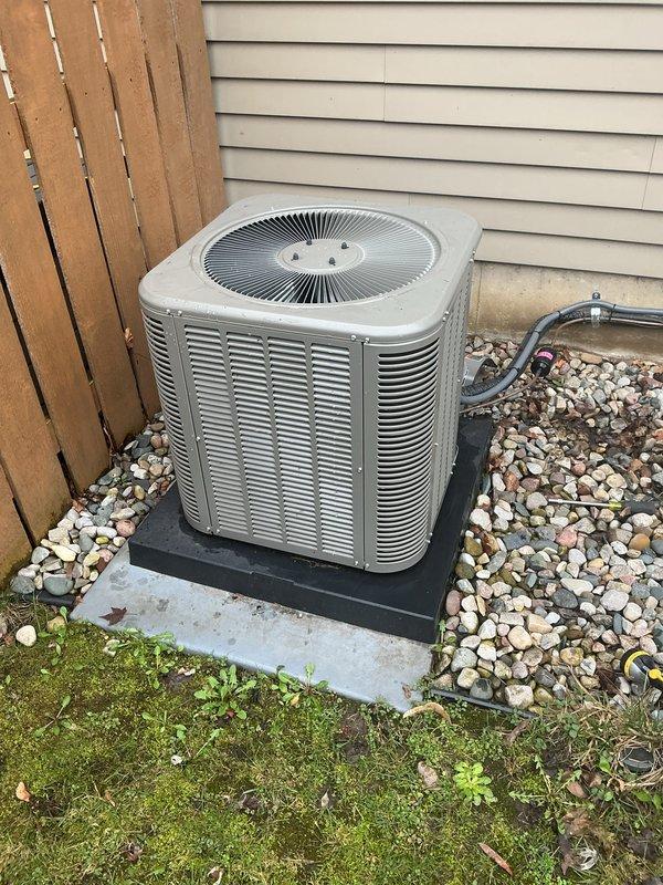 Completed routine air conditioning maintenance on a Lennox system. Performed comprehensive AC tune-up including inspection of outdoor condenser unit, verification of refrigerant lines, assessment of electrical connections, and confirmation of proper system operation. Unit found in good working condition with no issues identified during maintenance visit.