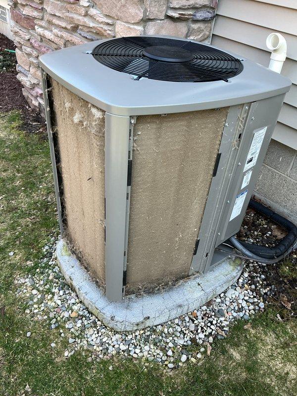 Completed routine preventive maintenance on a 2-year-old residential central air conditioning system. Performed comprehensive AC tune-up including inspection of outdoor condenser unit, electrical testing with multimeter showing 2.70 amp draw, verification of proper voltage levels, and assessment of overall system operation. Unit found to be functioning within normal parameters with no deficiencies noted. All components inspected and system confirmed operational.