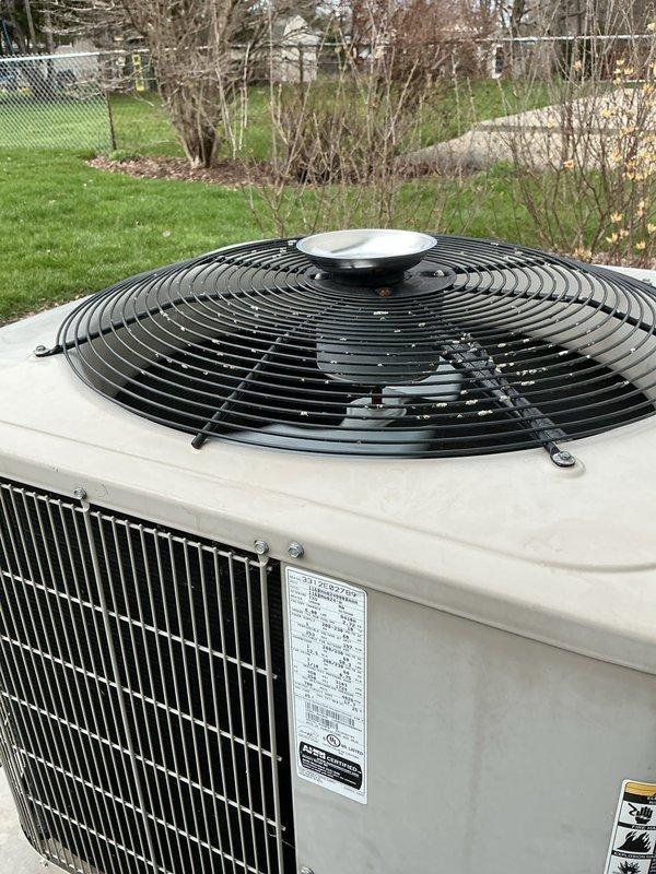 Completed annual cooling maintenance on residential air conditioning system. Performed comprehensive inspection of outdoor condenser unit, verifying proper operation of fan motor and compressor. Inspected condenser coil fins for cleanliness and damage, confirmed adequate airflow through heat exchanger. Replaced indoor air filter with 16x25x2 pleated filter as needed. Verified unit is mounted securely on concrete pad with proper clearances maintained. System operating within normal parameters with no deficiencies noted at time of service.