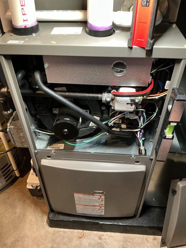 Completed scheduled Air Care Heating and Cooling recurring maintenance on residential furnace system. Performed comprehensive inspection of all accessible components including blower assembly, control board, wiring connections, condensate drain lines, and gas piping. Replaced two furnace filters as requested and brought to site per customer instructions. All mechanical and electrical components found operating within normal parameters with no deficiencies noted. System tested and confirmed proper operation upon completion.