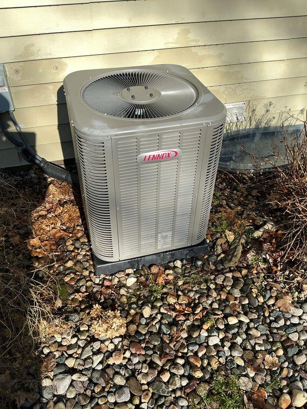 Completed annual preventive maintenance on Lennox air conditioning system. Performed comprehensive system inspection including electrical testing with multimeter, which showed normal operating parameters. Verified proper refrigerant pressures, checked electrical connections, inspected condenser unit exterior condition, and confirmed fan operation. Unit operating within manufacturer specifications with no issues identified.