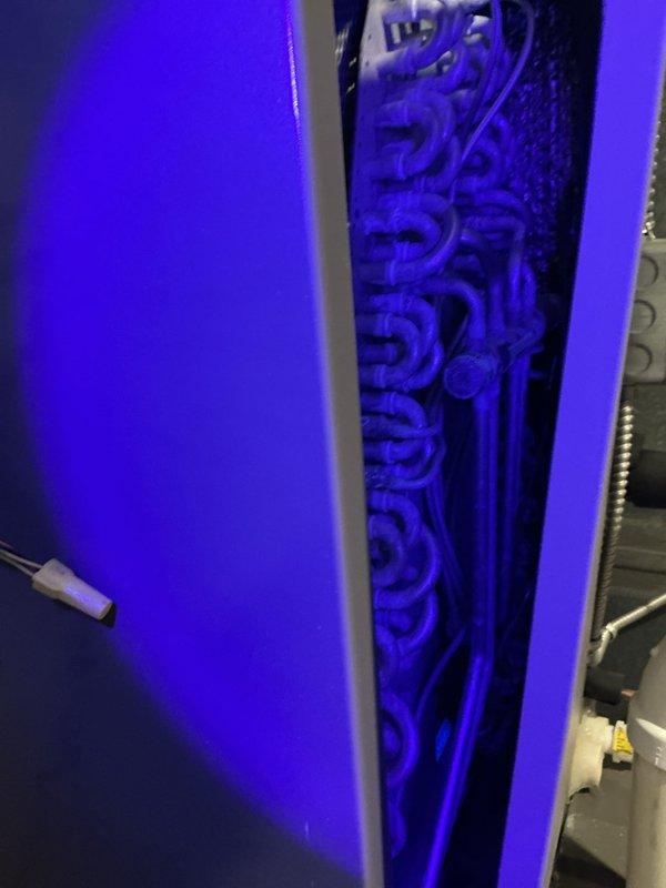Completed comprehensive ACM maintenance on basement air handler unit. Performed system inspection, verified proper operation of all mechanical components including refrigerant lines, condensate drainage system, and electrical connections. All equipment found operating within normal parameters with UV lighting system functioning properly.