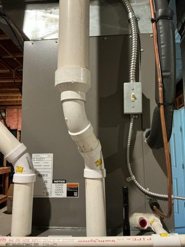Completed comprehensive ACM maintenance on basement air handler unit. Performed system inspection, verified proper operation of all mechanical components including refrigerant lines, condensate drainage system, and electrical connections. All equipment found operating within normal parameters with UV lighting system functioning properly.