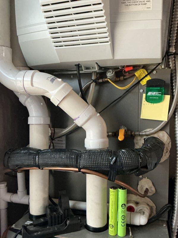 Completed routine AC tune-up maintenance on 5-year-old air conditioning system that had been rescheduled from urgency list. Performed comprehensive system inspection of all mechanical components, plumbing connections, and internal HVAC assembly. Replaced standard 16x25x1 pleated air filter to ensure proper airflow and system efficiency. Inspected PVC drainage piping, copper refrigerant lines with insulation sleeve, braided stainless steel flex lines, shutoff valves, and all fittings for proper operation and potential leaks. Verified all connections secure and system operating within normal parameters.