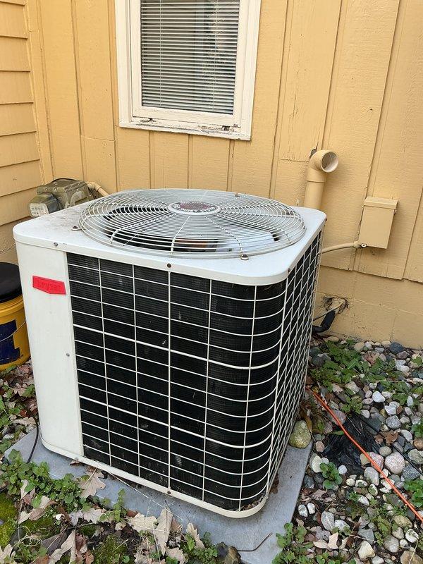 Completed annual cooling maintenance on residential air conditioning system. Performed comprehensive inspection of outdoor condensing unit, verified proper operation of compressor and condenser fan motor, checked electrical connections and contractor operation. Cleaned condenser coil and removed debris from unit exterior and surrounding area. Inspected refrigerant lines for damage or wear, confirmed proper insulation. Verified condensate drain line functionality and cleared any blockages. Tested system startup and shutdown sequences, measured voltage and amperage to ensure equipment operating within manufacturer specifications. Unit running efficiently with no issues found. Customer called prior to arrival as requested.
