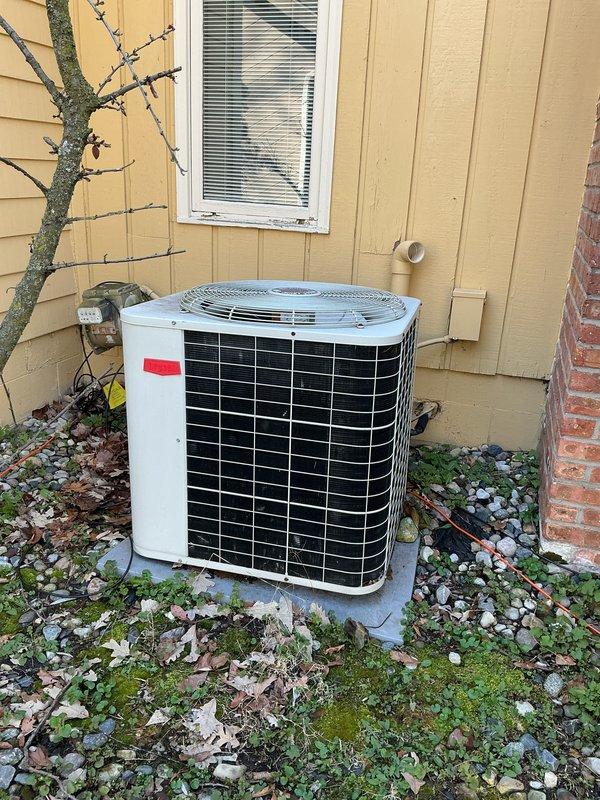 Completed annual cooling maintenance on residential air conditioning system. Performed comprehensive inspection of outdoor condensing unit, verified proper operation of compressor and condenser fan motor, checked electrical connections and contractor operation. Cleaned condenser coil and removed debris from unit exterior and surrounding area. Inspected refrigerant lines for damage or wear, confirmed proper insulation. Verified condensate drain line functionality and cleared any blockages. Tested system startup and shutdown sequences, measured voltage and amperage to ensure equipment operating within manufacturer specifications. Unit running efficiently with no issues found. Customer called prior to arrival as requested.
