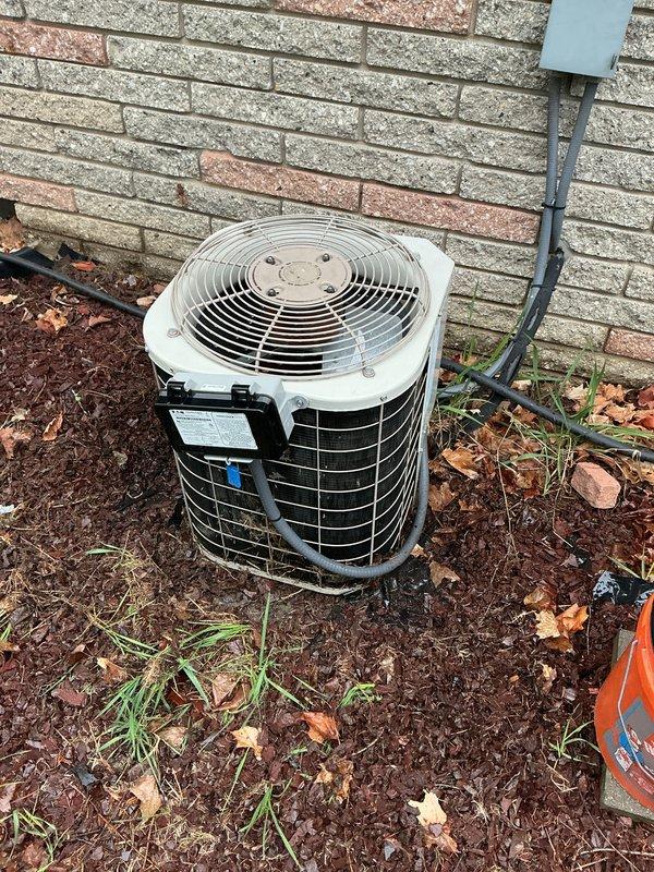 Completed scheduled air conditioning maintenance on residential cooling system. Inspected outdoor condenser unit, replaced air filter, and cleaned condenser coils to ensure optimal system performance and efficiency for the cooling season.