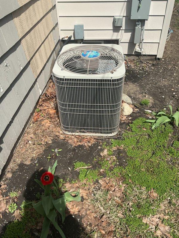 Completed annual cooling maintenance on outdoor condensing unit. Performed comprehensive system inspection, verified proper operation of condenser fan and compressor, checked refrigerant levels, cleaned condenser coils and protective grille, and confirmed electrical connections were secure. Unit operating within normal parameters with no issues identified.