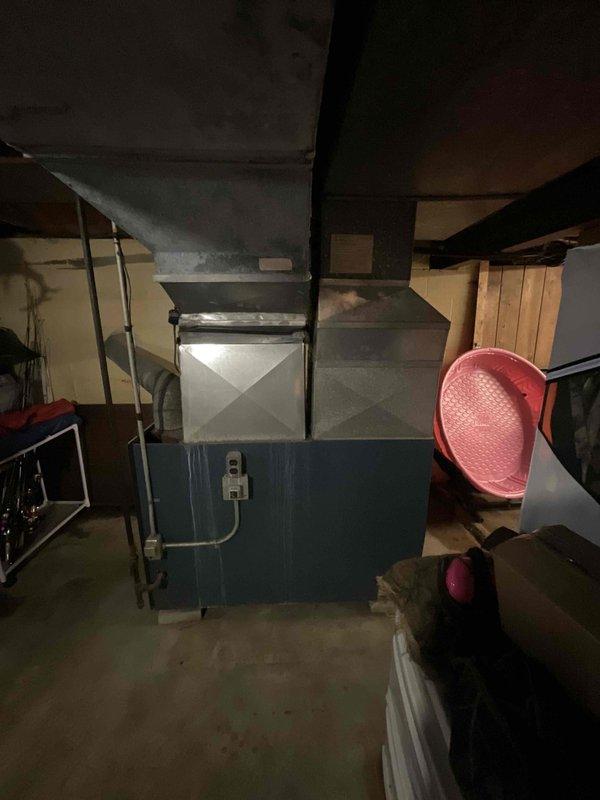 Conducted on-site assessment for furnace replacement in basement mechanical room. Evaluated existing blue HVAC unit with metal plenum and ductwork system, documented current equipment configuration and installation conditions for estimate preparation. Provided quote for furnace-only replacement per property owner's specifications.