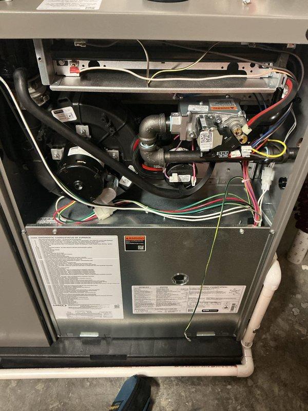 Completed comprehensive ComfortGuard maintenance package on residential furnace system. Performed full system inspection including internal components, gas valve assembly, blower housing, electrical connections, and safety controls. Verified all mechanical and electrical components are properly secured and operational, documented system condition with photographic records, and confirmed unit is functioning within manufacturer specifications.