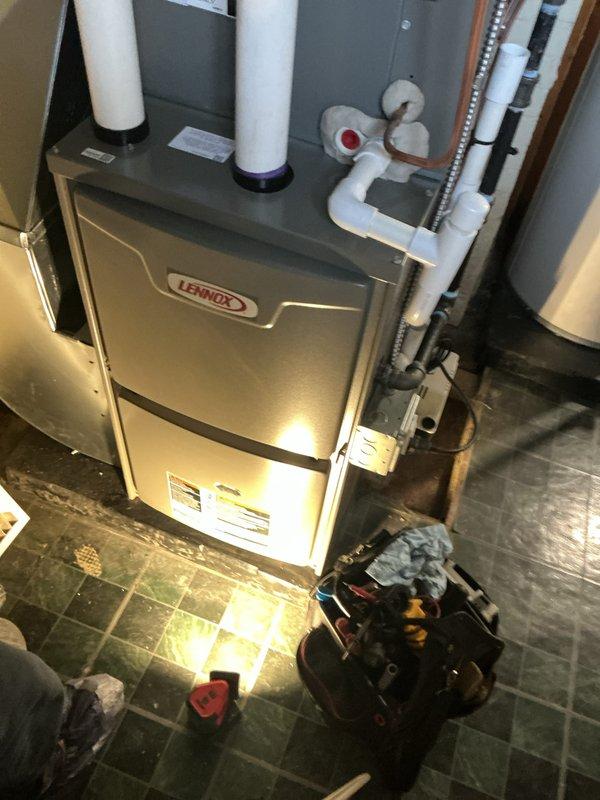 Completed routine Air Handler Maintenance (AHM) on Lennox furnace system. Performed comprehensive inspection of unit, verified proper operation of all components, and documented equipment condition with photos. No spot repairs or additional service required at this time.