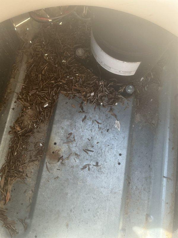 Completed routine ACM preventive maintenance service on residential HVAC system. Inspected and replaced air filter with new BestAir Advanced Allergen 8500 unit, photographed existing filter condition showing standard wear. Inspected condensate pan and drainage system, noting accumulated organic debris which was documented for maintenance records. All system components operating within normal parameters upon completion of service visit.