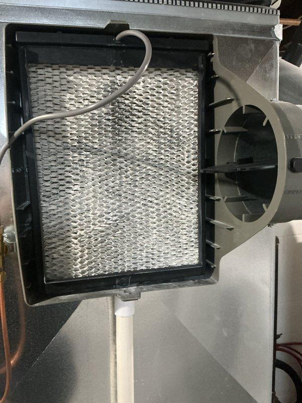 Completed annual cooling maintenance on residential HVAC system. Inspected air handler unit, verified clean air filter with proper airflow, examined blower assembly and ductwork connections for proper operation. All components found in good working condition with no deficiencies noted.