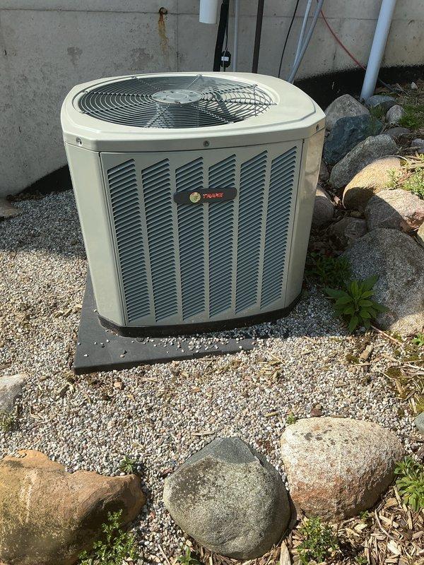 Completed annual cooling maintenance on residential Trane air conditioning system. Performed comprehensive inspection of outdoor condenser unit, verified proper operation of compressor and condenser fan motor, checked refrigerant pressures and temperatures, cleaned condenser coils, and inspected electrical connections and components. Unit found operating within manufacturer specifications with no deficiencies noted at time of service.