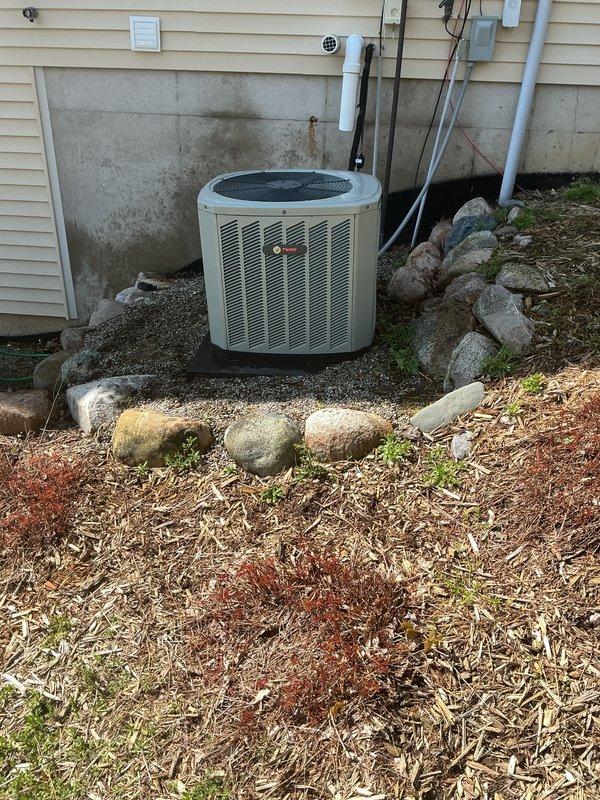 Completed annual cooling maintenance on residential Trane air conditioning system. Performed comprehensive inspection of outdoor condenser unit, verified proper operation of compressor and condenser fan motor, checked refrigerant pressures and temperatures, cleaned condenser coils, and inspected electrical connections and components. Unit found operating within manufacturer specifications with no deficiencies noted at time of service.