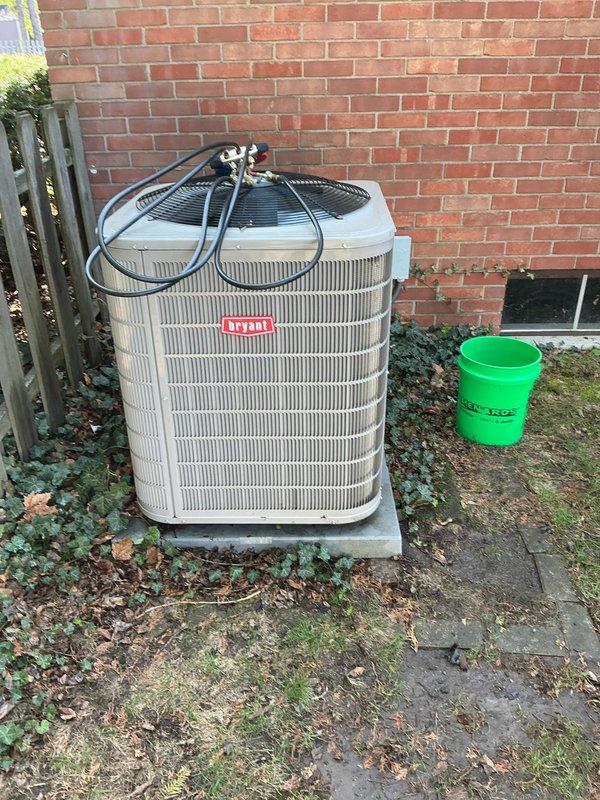 Completed annual cooling maintenance on two outdoor Bryant condenser units. Performed comprehensive system inspection including cleaning condenser coils, checking refrigerant lines and electrical connections, and verifying proper operation of both units. Replaced MERV 10 air filters (quantity: 2) in the E-Z Flex filtration system to maintain optimal indoor air quality and system efficiency. Both units operating within normal parameters upon completion of preventive maintenance service.