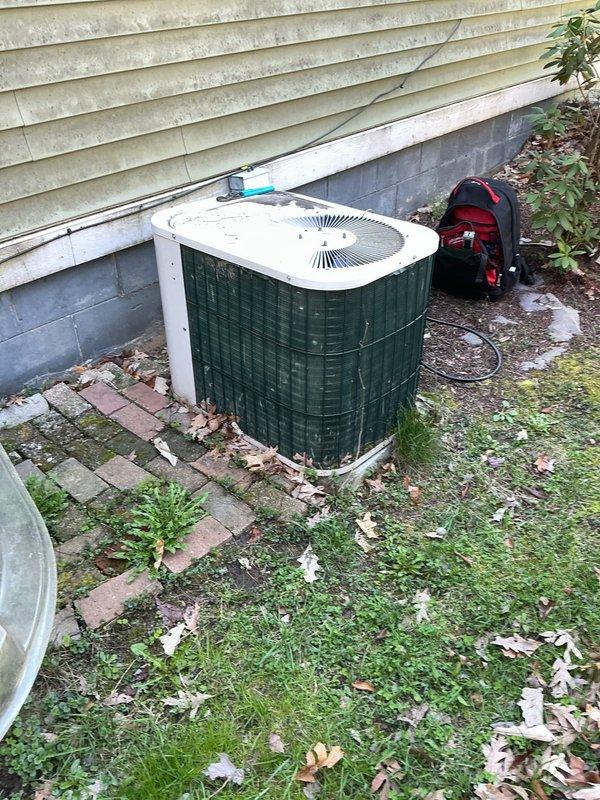 Completed scheduled preventive maintenance on residential HVAC system, performing Air Care Heating and Air Care Cooling service protocols. Utilized refrigerant manifold gauges to check system pressures and verify proper refrigerant charge on outdoor condensing unit. Inspected condenser unit operation, fan assembly, and electrical connections to ensure optimal system performance for both heating and cooling functions.