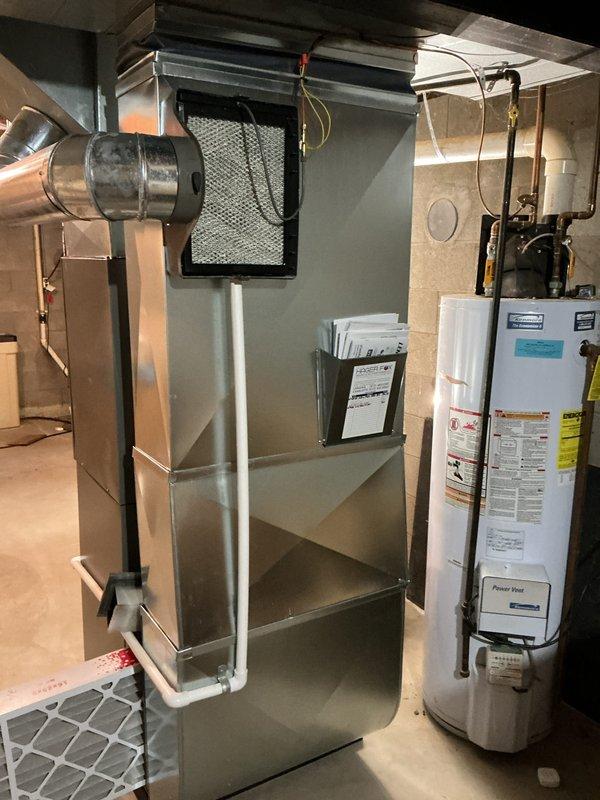 Completed annual cooling maintenance on residential split system. Inspected outdoor condenser unit and indoor furnace/air handler in basement mechanical room. Verified proper air filter installation and condition. Performed standard ACM protocol including visual inspection of all accessible components, ductwork connections, and refrigerant lines. System operational and ready for cooling season.