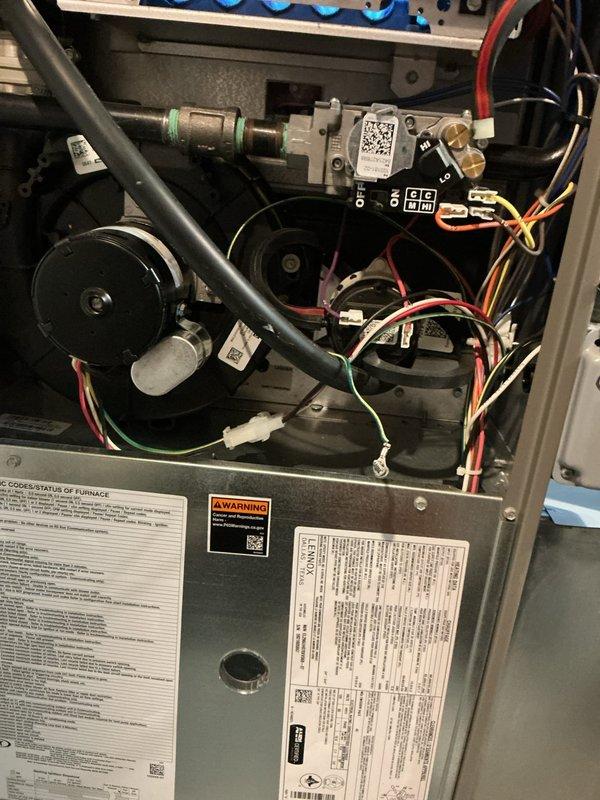 Completed comprehensive ComfortGuard maintenance package on residential furnace system. Performed full system inspection including gas valve assembly, blower motor, control board diagnostics, and electrical connections verification. All components photographed and documented showing proper operation with no deficiencies noted; unit tested and confirmed operating within manufacturer specifications.