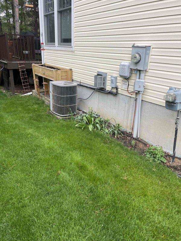 Conducted comprehensive estimate for full HVAC system replacement at residential property. Evaluated existing 25-year-old furnace and hot water heater, both at end of service life and requiring replacement. Performed thorough inspection of current heating system, water heating equipment, and associated venting infrastructure. Assessed exterior components including condensing unit placement, electrical service connections, and existing PVC vent terminations through foundation area. Documented equipment specifications, existing installation configuration, and utility connections via photographic survey. Evaluated structural considerations for new equipment installation including clearance requirements, venting pathways, and electrical service capacity. Provided detailed replacement recommendations for complete heating and water heating system upgrade to improve efficiency and reliability.