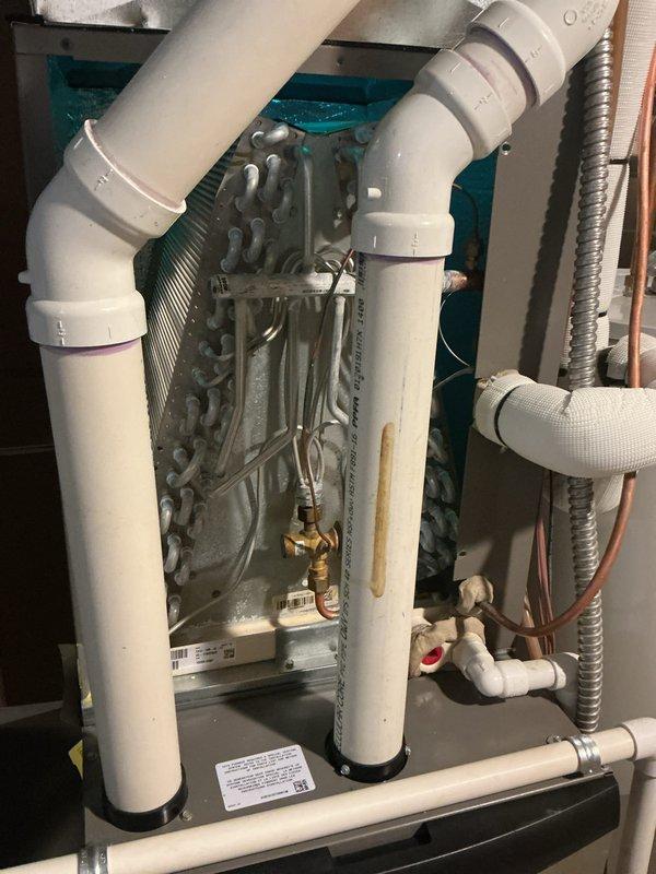 Completed annual cooling maintenance on Lennox HVAC system. Inspected evaporator coil, verified refrigerant levels, checked condensate drain lines, and tested system operation. All components found to be functioning properly with no issues identified.