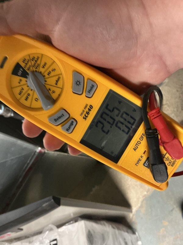 Completed annual maintenance on air conditioning system. Performed comprehensive inspection and testing of electrical components using digital multimeter, verified system voltage at 24.59V and conducted additional electrical diagnostics. Changed air filter and completed standard preventative maintenance checklist items per manufacturer specifications.