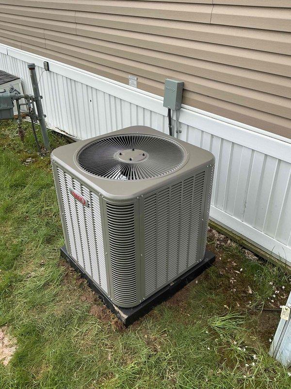 Successfully completed full HVAC system installation including new air conditioning condenser unit and evaporator coil. Installed outdoor condenser unit on rubber isolation pad at rear of residence with proper clearances, mounted electrical disconnect box, and established new dedicated electrical circuit per code requirements. Interior work included evaporator coil installation integrated with existing furnace system, connected refrigerant lines with proper insulation, completed all electrical connections and control wiring, and verified proper gas line connections and safety controls. All mechanical, electrical, and air conditioning permits were obtained and system was tested for proper operation, refrigerant charge, airflow, and safety controls prior to final inspection.