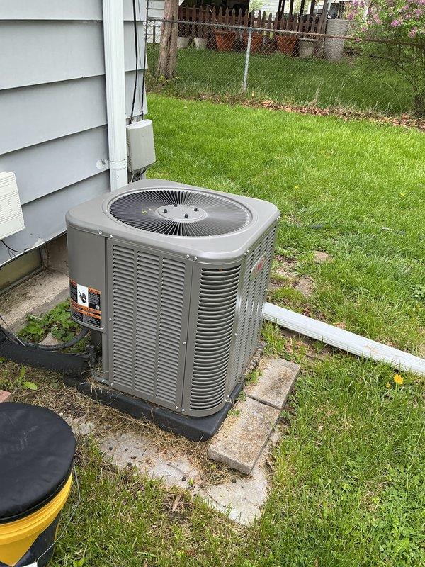 Completed annual AC tune-up maintenance on 6-year-old Lennox system. Performed comprehensive inspection of outdoor condenser unit, verified proper operation of all components, checked refrigerant lines and electrical connections, and confirmed system is operating within manufacturer specifications. Unit is functioning properly with no issues identified.