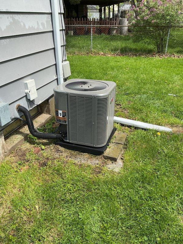 Completed annual AC tune-up maintenance on 6-year-old Lennox system. Performed comprehensive inspection of outdoor condenser unit, verified proper operation of all components, checked refrigerant lines and electrical connections, and confirmed system is operating within manufacturer specifications. Unit is functioning properly with no issues identified.